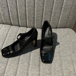 Circus by Sam Edelman Black Patent Leather Block Heel Mary Janes